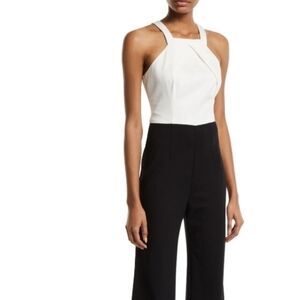 NEW! TRINA TURK Halter Neckline One-Piece Jumpsuit Ivory and Black 0.